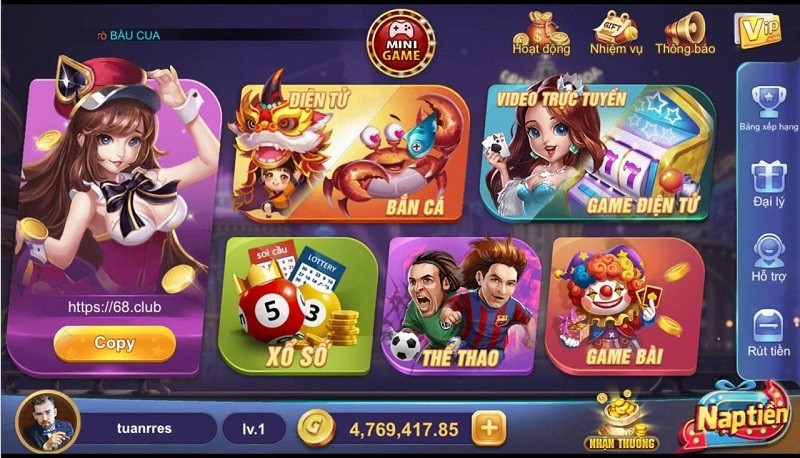Trải nghiệm sân chơi đổi thưởng xanh chín đẳng cấp 68gamebai